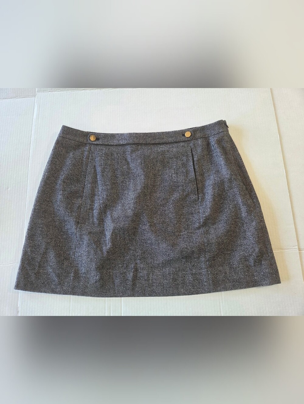 Banana Republic Wool-Blend Herringbone / Tweed Mini Skirt